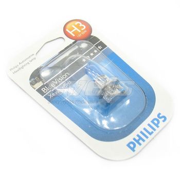 Лампа "PHILIPS" 12v H3 55W (PK22s) Blue Vision Ultra (голубой спектр ув. мощ.) блистер